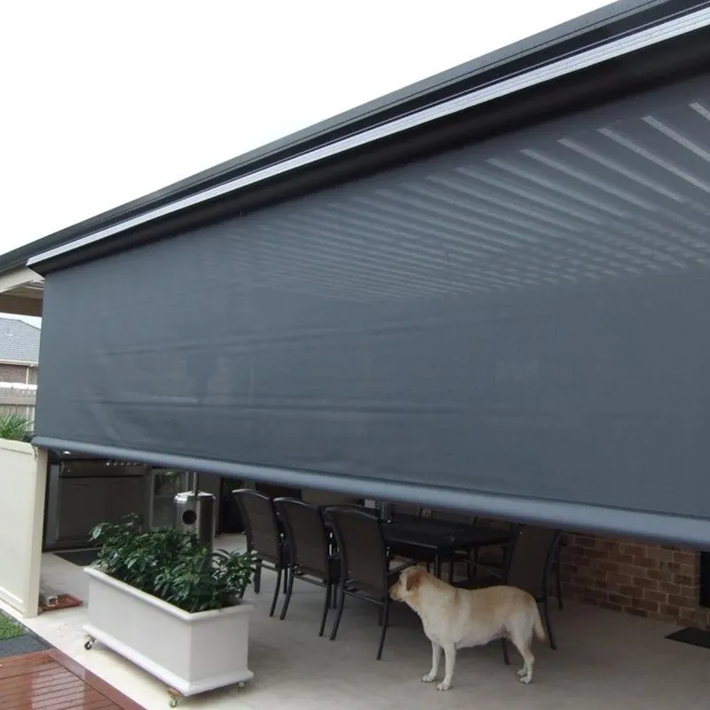 Parasol enrollable para puerta de Patio, toldo eléctrico motorizado para ventana al aire libre, a prueba de viento, para lluvia, enrollable, para exteriores