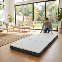 Matelas pliant moderne en mousse à mémoire de forme, épaisseur 8 cm, avec housse amovible, pour camping-car, camping et voyage