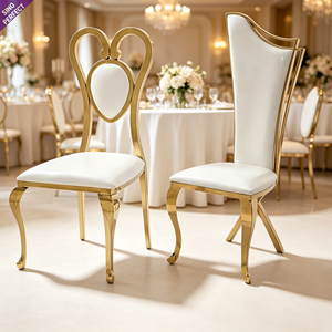 Modern Stainless Steel Gold White Luxury Wedding China Banquet <b>Chairs</b> <b>Dining</b> <b>Chair</b> Luxury Party Events - Product Image 1