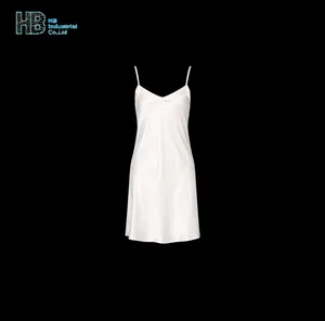 फैक्टरी 8135 थोक सेक्सी लघु Nightwear रेशम पर्ची पोशाक नाइटवियर साटन Nightgown बागे के साथ महिलाओं के लिए