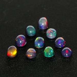 Yashee Ópalo Negro Natural Ovalado 7x5 mm con Efecto de Fuego, Gema para Joyería, Cristales Curativos, Piedras Sueltas DIY - Product Image 4