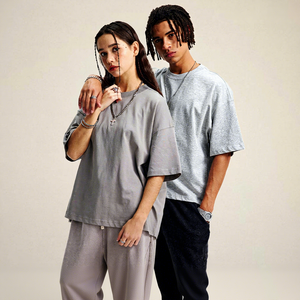 T-shirt à manches courtes unisexe en coton pur épais, respirant, résistant aux UV et imperméable, coupe ample streetwear - Product Image 2