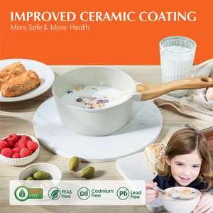High Quality Modern Style <b>Induction</b> Ready Soup Stock Pots Ceramic Non-Stick Die Cast <b>Saucepan</b> Milk Pot Glass Lid Dishwasher Safe - Product Image 3