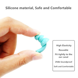 مصنع قمادات أذن عازلة للصوت 3 طبقات لإلغاء الضوضاء مقاومة للماء للسباحة سدادات أذن سيليكون - Product Image 4