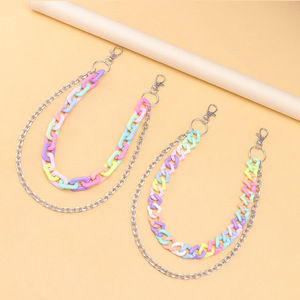 Candy Color Resin <b>Waist</b> <b>Chain</b> Double Layer Fashion Pants <b>Chain</b> For Daily Wear - Product Image 3
