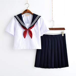Uniforme Escolar Blanco para Niña, Uniforme Escolar Japonés de Marinero Azul Marino, Ropa para Estudiantes, Disfraz de Anime para Niñas, Traje de Marinero Azul Marino - Product Image 1