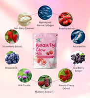 Wins Town Beauty Glow Milk, poudre de boisson au collagène avec glutathion pour éclaircir la peau et soutenir la santé des articulations