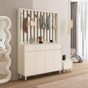 Armoire à chaussures de style crème moderne <span class=keywords><strong>en</strong></span> <span class=keywords><strong>bois</strong></span> multicouche de grande capacité Rangement suspendu Vêtements Ménage Porte Salon Entrée - Product Image 1