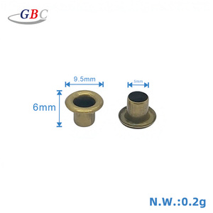 Ilhoses de Latão Antigo 5x9.5x6mm para Acessórios de Cinto, Vestuário, Bolsas e Calçados - Product Image 3