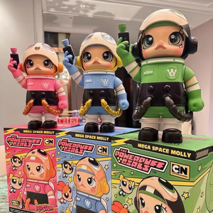 Popmart Mega Space Molly 400%+100% Powerpuff Girls Statuetta Anime Buttercup Bubbles Blossom Bambola di Peluche da Collezione Regalo per Bambini - Product Image 1