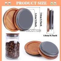 Couvercles de bocaux Mason à ouverture régulière avec logo personnalisé-Bocal de rangement en bois d'acacia avec joint hermétique en silicone brun
