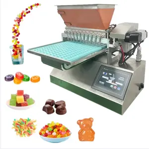 آلات الحلوى اللثلية الموجودة في المخزن بطاولة علوي US-gugmy-Bear Tape تزن حلوى الهلام السكر طلاء آلة ملء الإيداع