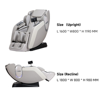 Sillón de Masaje de Gravedad Cero ZhouQi, Shiatsu 3D, Reclinable con Bolsas de Aire para Todo el Cuerpo, Rodillo para Pantorrillas, Calor para Pies, para el Hogar y Centros de Bienestar