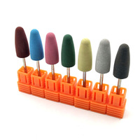 HYTOOS Broca de Silicona para Uñas de 12*24mm, 7 Colores, 3/32", Broca Eléctrica Rotativa, Accesorios para Manicura, Herramientas de Pulido para Salón de Uñas