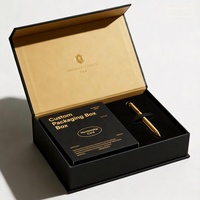 Boîte magnétique personnalisée et emballage de boîte cadeau, boîte en papier PR élégante de luxe noire haut de gamme