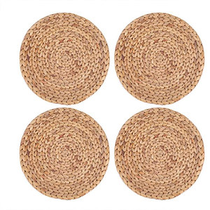 Wholesale Cheap Household Handmade Vietnam Water Hyacinth Thick Natural Table Round <strong>Linen</strong> Woven Rattan <strong>Placemats</strong> - Product Image 1