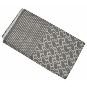 Cubrecama Kantha de Alta Calidad Hecho a Mano con Diseño Geométrico Gris de Algodón para Uso Doméstico - Product Image 1
