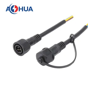 AOHUA M14 PVC macho e fêmea bunda conector impermeável 2 núcleos 18AWG cabo plugue impermeável para LED cabo de alimentação à prova d'água