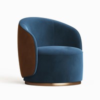Fauteuil pivotant d'appoint convertible en tissu bouclé, style moderne nordique de luxe, pour salon d'hôtel