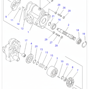 Pompe hydraulique PC20MR-1 PC20MRX-1 PC20UU-3 pour pièces détachées d'excavatrice KOMATSU 20C-60-33100 Pompe à piston axial principale - Product Image 1