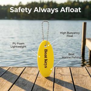Llavero Flotante Ovalado de Espuma PU de Rescate, Flotador de Seguridad de Emergencia Impermeable para Barco, Pesca, Vela, Kayak, Natación, Surf, Buceo - Product Image 1