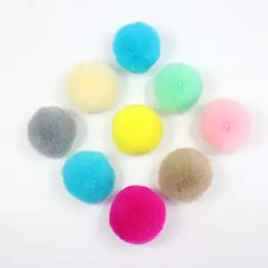 Lovely Fluffy Faux Rabbitt Fur Ball For Bag Keychain Toy Shoe DIY Accessory Soft Furry Mini Pompons