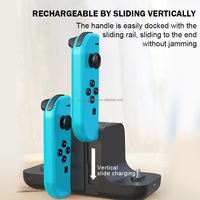 Station de charge multifonctionnelle 6 en 1 pour 4 Joy-Con + 2 ports Type-C en ABS pour NS Switch, chargeur de manettes NS Pro, accessoire de station de charge