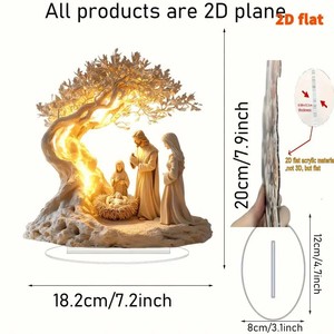 Figura de Acrílico del Árbol de la Vida de Jesús, Escena de la Natividad, Decoración Religiosa de la Sagrada Familia, Adorno Navideño de Resina para Decoración del Hogar - Product Image 6
