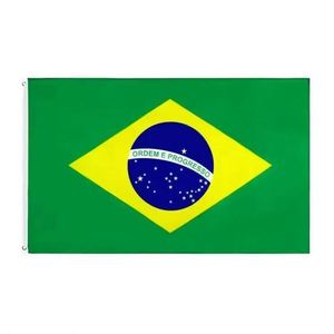 Custom Material Polyester 90x150cm Silk Screen Printing Oxford Cloth Embroidery Brazil Brazilian <b>Flags</b> 3x5ft with 2 Grommets - Product Image 1