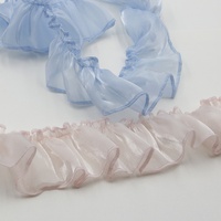5-7 cm Multicolore Nacré Satin Plissé Lotus Feuille Dentelle Accessoires, Rideau Tissu Oeuvres, Tablier Bords, Poignets
