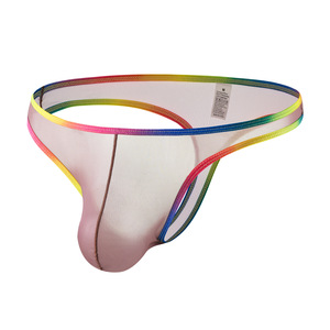 HL082 <span class=keywords><strong>per</strong></span> Uomo Europeo e Americano Taglia Grande, Sexy <span class=keywords><strong>Perizoma</strong></span> Trasparente in Nylon Arcobaleno, Sportivo, ad Asciugatura Rapida, Traspirante e Confortevole - Product Image 5