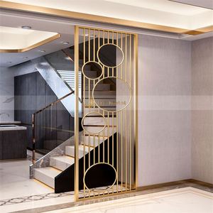 EX098 Modern Design Laser Cut Stainless Steel MultiFunctional Durable <b>Screen</b> Partition Fixed Room Divider for Salon <b>Wall</b> Decor - Product Image 4
