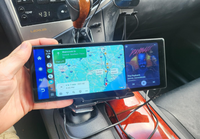 Caméra embarquée portable SUNWAYI GPS 10,26 pouces, caméra avant et arrière, CarPlay sans fil, Android Auto, boîte noire pour voiture