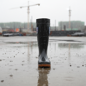 Bottes de pluie hautes imperméables avec semelle robuste, chaussures de travail confortables pour hommes, utilisation par tous les temps - Product Image 1