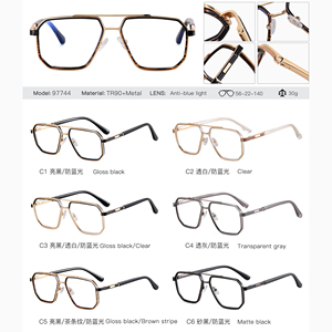 MS 97744 Lunettes <span class=keywords><strong>de</strong></span> lecture <span class=keywords><strong>de</strong></span> haute qualité pour femmes Bleu Noir PC Frame Stylish Large Frame With Blue Light Feature for Ladies - Product Image 6