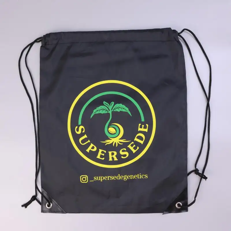 Üretici özel baskılı küçük su geçirmez spor depolama spor salonu seyahat sırt çantası katlanabilir naylon polyester İpli çanta