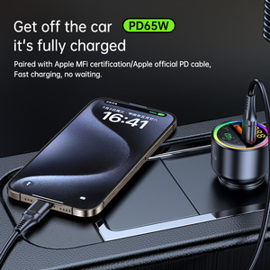 เครื่องเล่น <span class=keywords><strong>MP3</strong></span> ในรถยนต์รุ่น T33 รวมฟังก์ชันบลูทูธ 5.4 พร้อมเครื่องส่งสัญญาณ FM, ช่องชาร์จ USB-C PD กำลังไฟ 77W, รองรับการโทรแบบแฮนด์ฟรี และไฟ RGB - Product Image 3