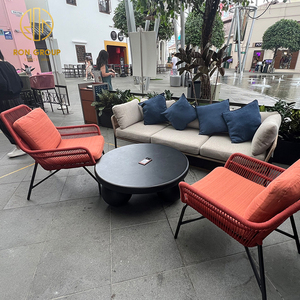 Restaurante al aire libre mesa cuadrada de mármol personalizado de altura media Silla de ratán muebles de asiento para café comercial <span class=keywords><strong>Bar</strong></span> uso - Product Image 6