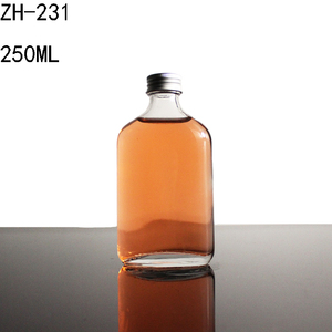 Flacon de poche en verre bouteille en verre avec bouchon en aluminium 200ml bouteille boisson pour bière lait boisson parfum tequila brandy bouteille de jus - Product Image 5