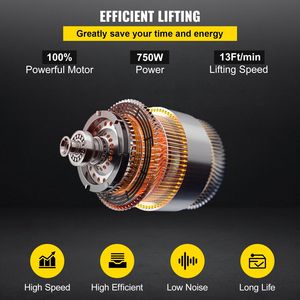 Polipasto de cadena eléctrico doble amarillo 2200LBS - Product Image 3