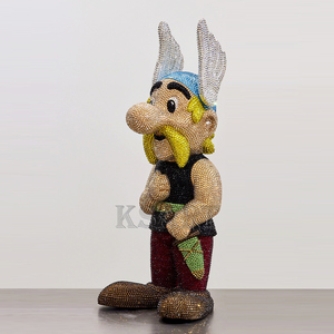 Stick Rhinestone personajes de la Galia héroe animación figuras Asterix pegar cristal diamante Asterix escultura resina artesanía - Product Image 3