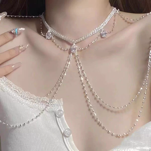 Cadena de cuerpo de aleación exótica, moderna y elegante, para pecho y clavícula, con lentejuelas de alta gama, sexy, estilo <span class=keywords><strong>Instagram</strong></span>, para mujer - Product Image 1