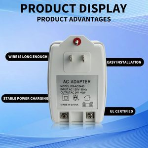 Transformateur d'<span class=keywords><strong>alimentation</strong></span> 24V 40VA à prise unique, 100% cuivre, pour sonnettes, compatible avec les thermostats <span class=keywords><strong>Nest</strong></span> Sensi, entrée 110V, fusible PTC - Product Image 4