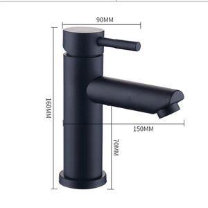 Commercio all'ingrosso nero in <span class=keywords><strong>acciaio</strong></span> <span class=keywords><strong>inox</strong></span> singolo manico lavabo rubinetto lavello miscelatore acqua <span class=keywords><strong>rubinetti</strong></span> caldo e freddo rubinetto per il <span class=keywords><strong>bagno</strong></span> - Product Image 3