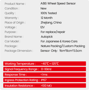Sensor de Velocidad de Rueda ABS para Modelos <span class=keywords><strong>Audi</strong></span> - A4/A4 Quattro S4 RS4, Lado Delantero del Conductor y del Pasajero, Repuesto #   8E0927803B 4B0927803E - Product Image 6