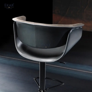 Taburete de <span class=keywords><strong>Bar</strong></span> Giratorio Ajustable EKAR Aria, Silla de Comedor de Cuero Sintético Contemporáneo para el Hogar, <span class=keywords><strong>Bar</strong></span> y Hotel - Product Image 2