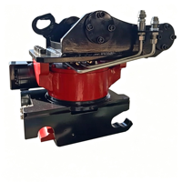 Coupleur rapide rotatif GJEM 360 pour excavatrice, mâchoires de serrage antidérapantes en acier Q355B, résistant à la corrosion, couple de 900-15000 Nm
