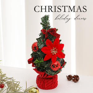 Venta al por mayor de fábrica, Mini árbol de Navidad de 20cm, adornos de escritorio y suministros de decoración de Año Nuevo, adornos navideños en Stock - Product Image 3