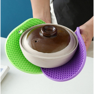 Silicone Solid Color Heat-Insulating Anti-Slip <b>Mat</b> for Kitchens <b>Plate</b> Coasters Anti-Scalding Placemats Household Bowl <b>Mats</b> Hand - Product Image 3