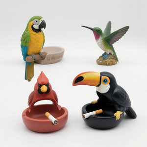 <span class=keywords><strong>Pot</strong></span> <span class=keywords><strong>à</strong></span> crayons en résine en forme de perroquet et de toucan, support de stylos coloré en forme d'oiseau tropical, décoration de bureau personnalisable, vente en gros - Product Image 2